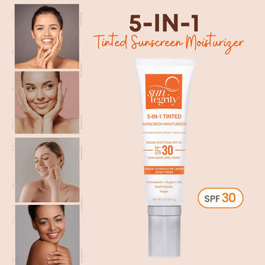 Suntegrity 5-IN-1 Tinted Sunscreen Moisturizer - Broad Spectrum SPF 30 (Light) 57g by Love Nature